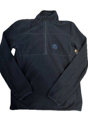 Quicksilver Aker Black 1/4 Zip Fleece Sweater Boys 14l Outdoors Skater Hiking